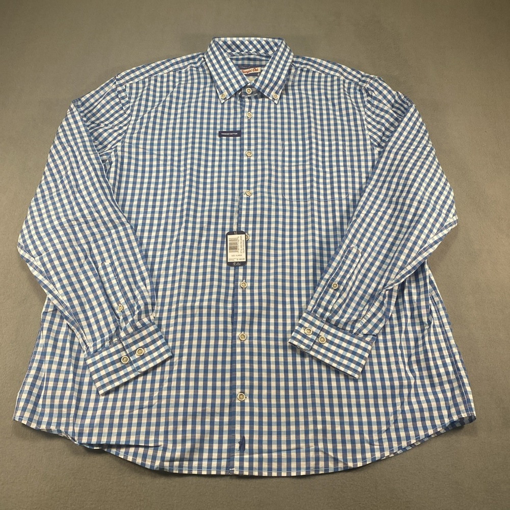 Johnnie O Mens Button Down‎ Blue Plaid Long Sleeve NWT